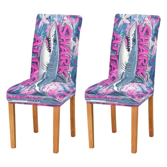 BZSMCE Chairs Slipcovers Dining Chair Covers Oil Painting Shark Creative Pattern