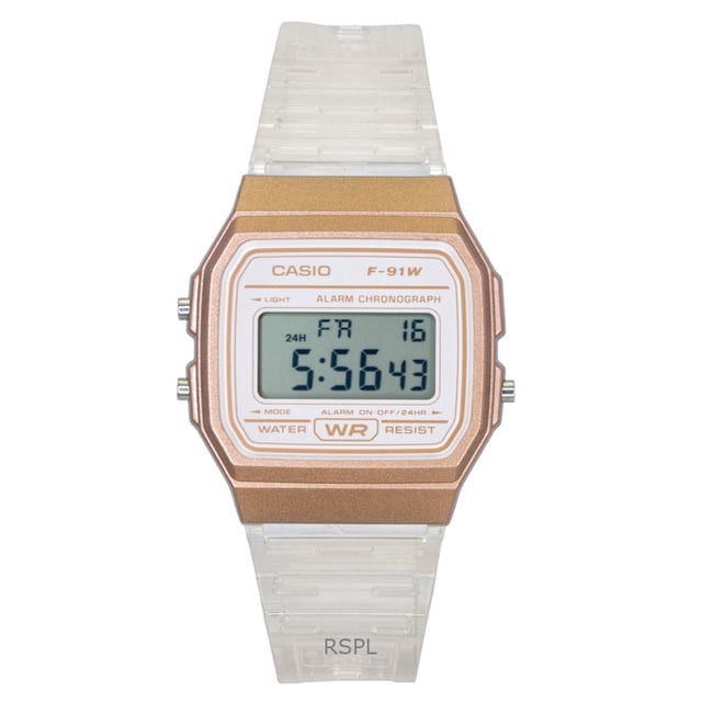 Casio Digital Transparent Resin Strap Quartz F-91WS-7A3 Unisex Watch