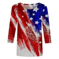thumbnail image 3 of CHUANK Plus Hauts pour Femmes Chic Décontracté Col Rond Manches Courtes Chemises et Blouses pour Femmes T-Shirts à Imprimé Papillon du 4 Juillet pour Femmes Tunique Graphique Patriotique Tendance Haut d'Été Plage, 3 of 4