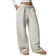 thumbnail image 3 of Pantalones Deportivos de Pierna para Mujer, Cintura Alta, Holgados, con Cordón Interior y Pierna Recta. Gris L, 3 of 9