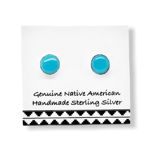 4mm Genuine Sleeping Beauty Turquoise Stud Earrings in 925 Sterling Silver Nickle Free Authentic Native American Handmade in the USA