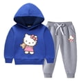 thumbnail image 4 of Hello Kitty suéter con capucha para niños + pantalones traje de otoño e invierno para niñas más ropa deportiva y de ocio cálida de terciopelo para niños, 4 of 5