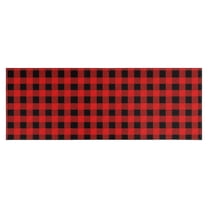 Red Black Plaid Checkered Pattern Kitchen Rug Mat,Kitchen Runner Rugs Non Skid Washable,Decorative Kitchen Floor Mats for Kitchen,Sink,Laundry,17"X47"
