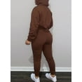 thumbnail image 3 of Lovelywholesale Women's Drawstring Pocket Design Solid Tracksuit Set, 3 of 5