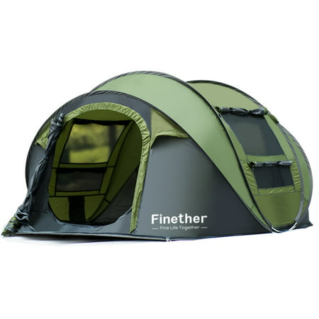 Finether 5-Person Pop Up Tent Outdoor Ultralight Waterproof Family Tent All Season Camping Shelter with Carrying Bag for Camping Hiking Traveling Park (Best Ultralight Tent 2019)