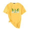 thumbnail image 1 of Pxiakgy Vente de Liquidation! T-Shirt de la Saint-Patrick pour Femmes Gnomes Mignons T-Shirt Imprimé Trèfle Manches Courtes T-Shirts Graphiques Hauts Femmes Manches Courtes Col Rond Mode Décontractée Jaune G, 1 of 4