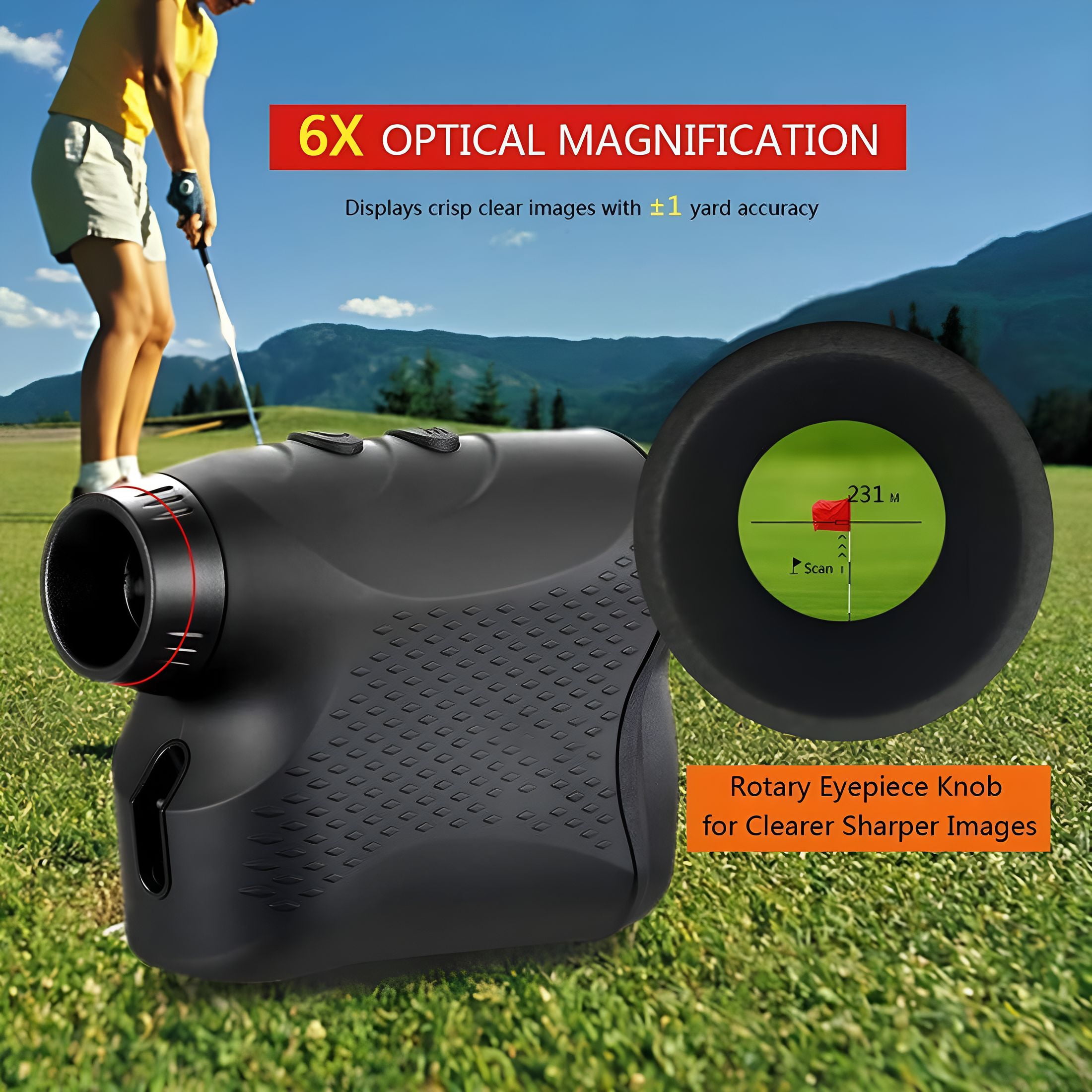GJX 2026 New 600M Golf & Hunting Rangefinder: 6X Magnification,Fast & Accurate Measure Range Finder Hunting for Golf, Hunting, Archery, Outdoor