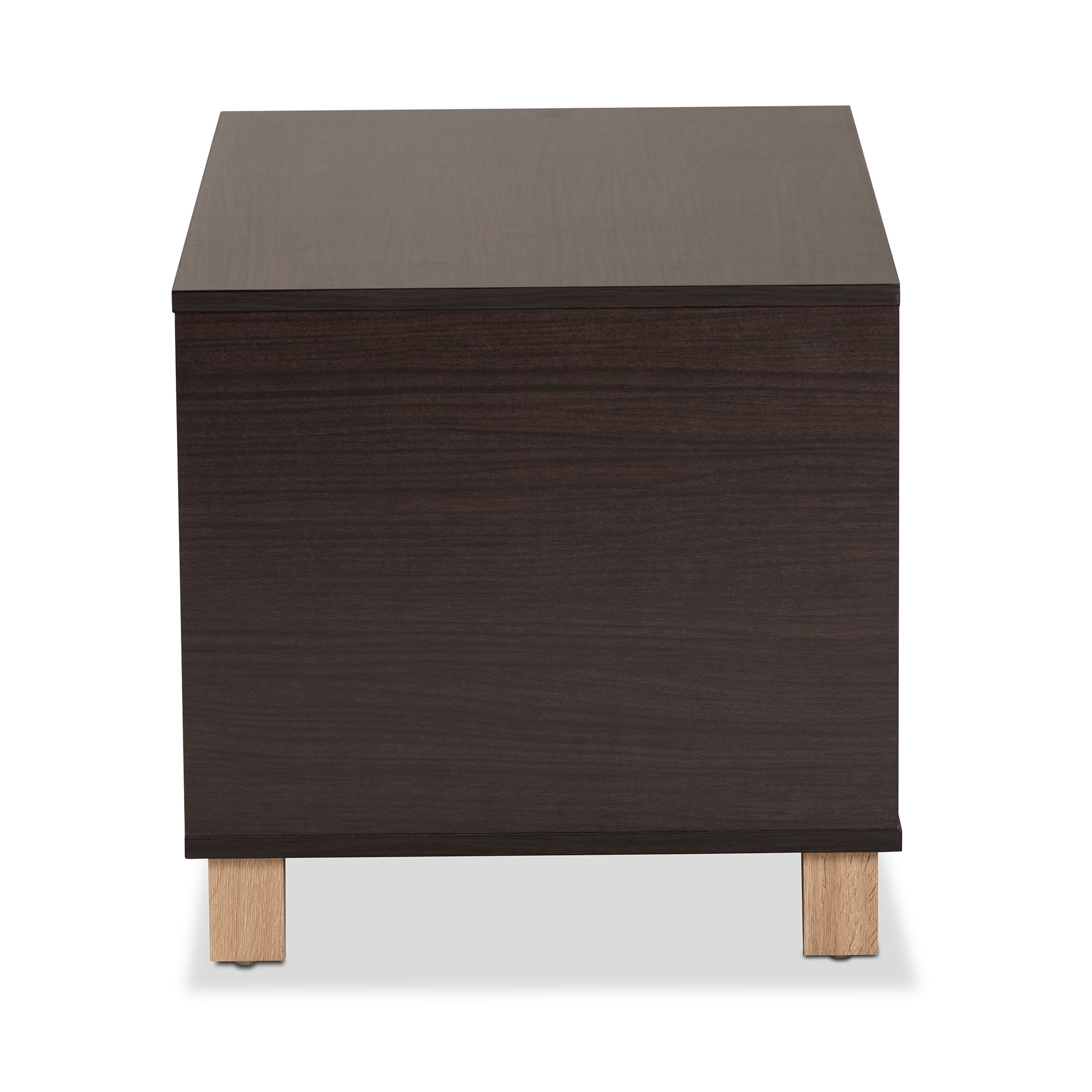 Baxton Studio Eckhart Modern and Contemporary Two-Tone Dark Brown and Oak Finished Wood Cat Litter Box Cover House