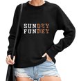 thumbnail image 2 of Wyzesi Chandails Verts Sans Manches Chandail pour Femmes Chandail « Sundey Fundey » pour Femmes Coton Ouaté Saison de Football Coton Ouaté « Sunday » Chandail à Col Rond Chandail à Enfiler d'Automne pour Femmes Coton, 2 of 4