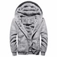 thumbnail image 3 of Sudadera con capucha y cremallera de forro polar para hombre, chaquetas de manga larga, sudadera gruesa, sudadera informal con capucha, 3 of 5