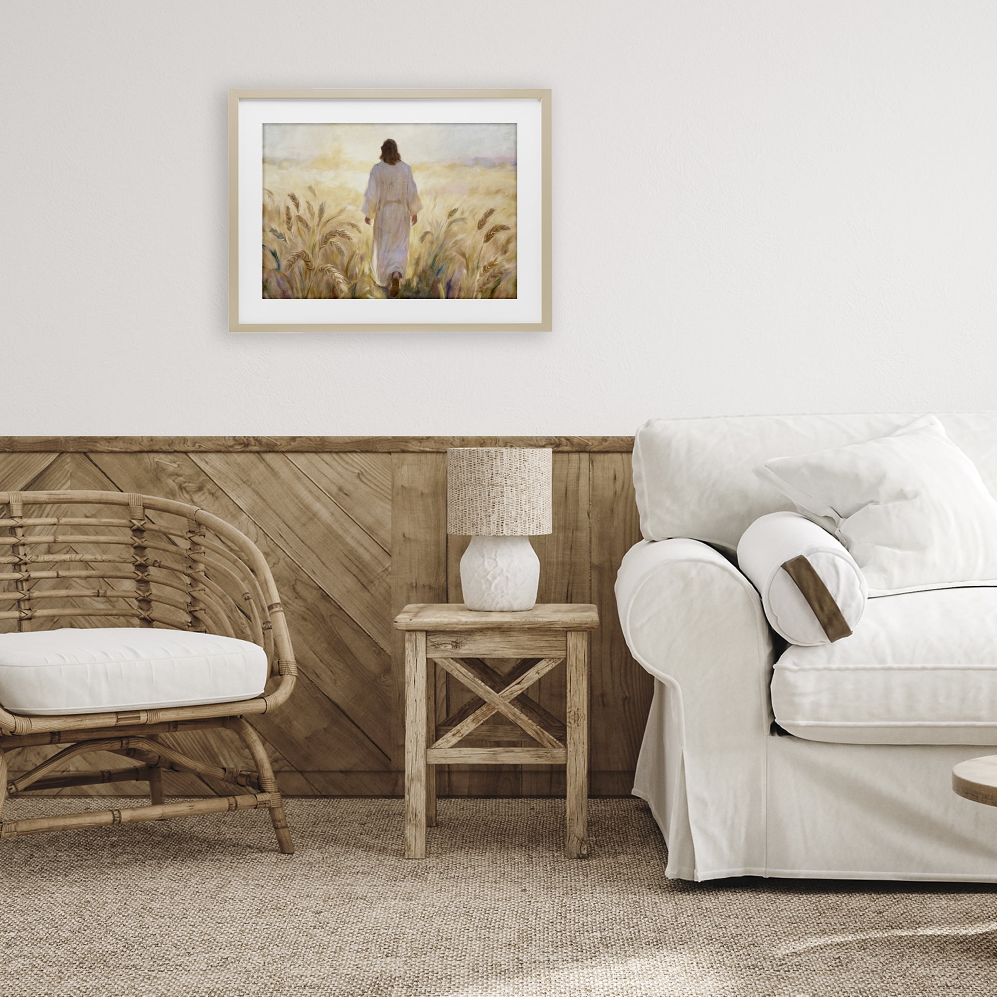 Stupell Industries In His Steps Walking Faithfully Birch Framed Print Under Glass, design by Kim Allen