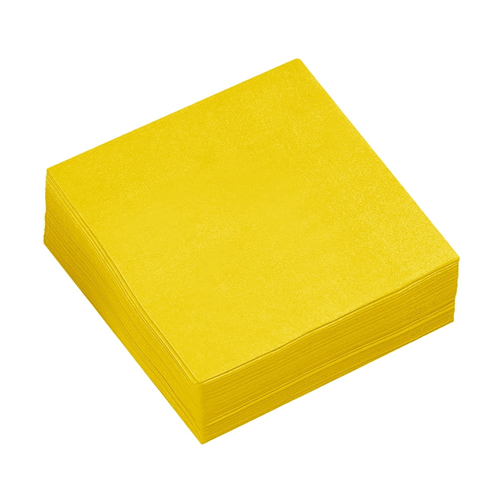 UPKOCH Bright Yellow Design Napkins For Birthday 80Pcs 6.5x6.5in