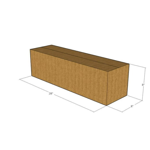 28x8x8 Kraft Brown Corrugated Shipping Boxes, 32 ECT Single-Wall, Qty 5