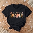 thumbnail image 7 of Mother's Day Gift Women's Tees Mom Flower Print Short Sleeve Graphic T-Shirt Summer Casual Crew Neck Tops (L, Black), 7 of 7