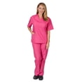 thumbnail image 6 of M&M SCRUBS Women Scrub Set V-Neck Medical Scrub Tops and Drawstring Pants - Pack of 2 Set (Hot Pink, XX-Large), 6 of 7
