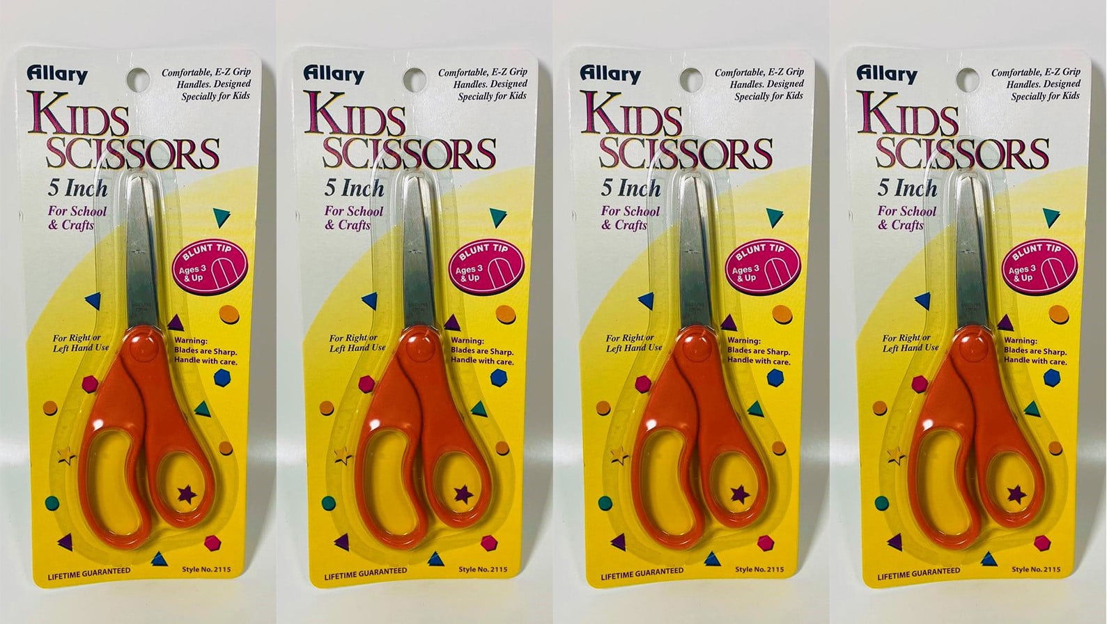Allary #2111 Kids Scissors, 5 Inch (RED) Blunt Tip LOT OF 4