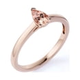 thumbnail image 4 of JeenMata 1 Carat Pear Shape Solitaire created morganite Engagement Ring in 18k Gold Over Sterling Silver, 4 of 6