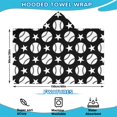 thumbnail image 2 of Black White Baseball Stars Pattern Hooded Bath Towel，60"x35" for Ages 3 To 12 Kids, Quick Dry Lightweight Soft Microfiber Hood Beach Towel Cover Up for Kids, 2 of 7