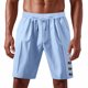 thumbnail image 1 of pstuiky Pantalones cortos de entrenamiento para hombre, Pantalones cortos de lino con cintura elástica y botones de color liso para hombre, versátiles y a la moda. Pantalones cortos cargo, 1 of 8