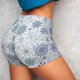 thumbnail image 4 of Fotbe Retro ice blue snowflakes Shorts Sin Costuras – Shorts Deportivos de Cintura Alta para Mujer, Elásticos para Gimnasio, Yoga, Running o Ciclismo-X-Large, 4 of 8