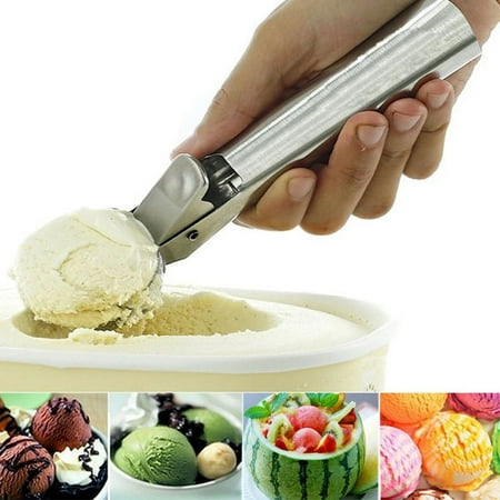 HiCoup Stainless Steel Ice Cream Scoop Mash Potato Frozen Yogurt Meat Balls Spoon