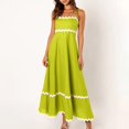 thumbnail image 2 of WTXUE Robes Maxi en Liquidation, Robe Nuisette Sans Manches Élégante à Encolure Carrée, Femmes 2024 Été Encolure Dégagée à Étages Fluide Longue Unie Vestidos Casuales Para Mujer Verano Maxi Women, Vert+TG(US:14-16), 2 of 9