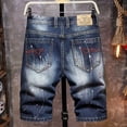 thumbnail image 3 of Pantalones Cortos De Mezclilla Rasgados De Algodón Para Homb, 3 of 4
