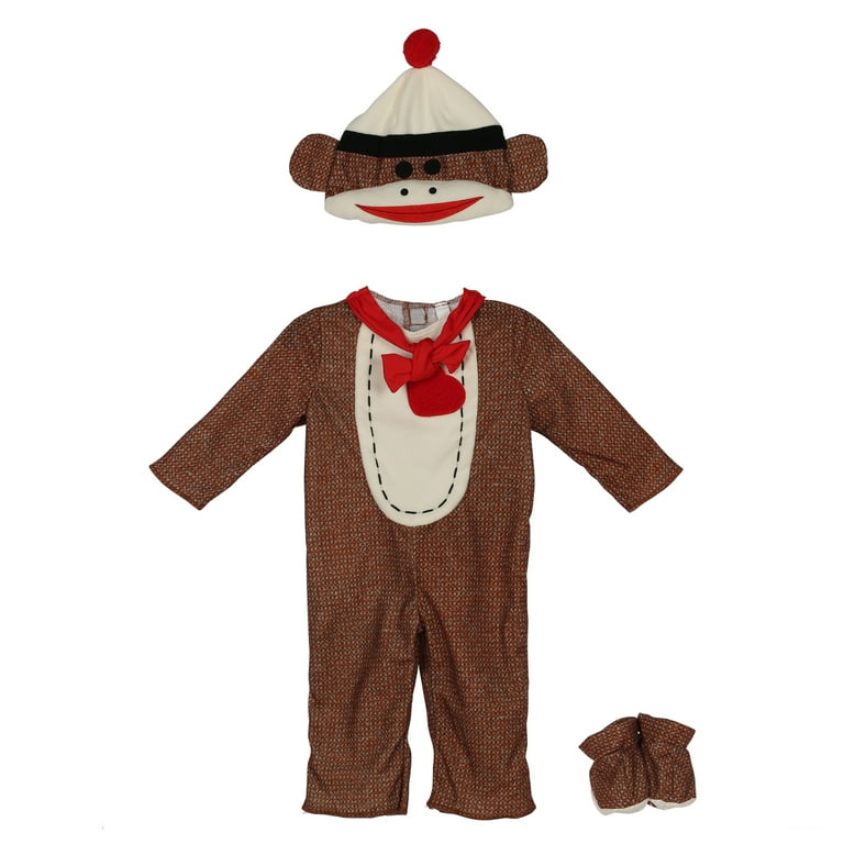 Sock Monkey Halloween Costume for Infant, Size 12-18M, by Way to Celebrate