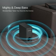 TOPVISION 2.1Ch Dolby Atmos Soundbar with Subwoofer, 150W Sound Bar for TV with Bluetooth 5.3, Home Theater Surround System for TV/Projector/PC, HDMI eARC, Optical, AUX & USB