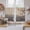 Beige, variant on Chinese Ink Painting Kitchen Curtains 45 Inch Length, Pink Peach Blossom Branches Tiers Curtains for Bathroom Bedroom Cafe, Light Filtering Small Window Treatment Short Drapes 2 Panels 42"Wx45"L
