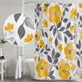 thumbnail image 5 of Xipuska Yellow Grey Spring Floral Shower Curtain - Water Repellent Fabric Shower Curtains Washable, Summer Botanical Elegant Decorative Polyester Cloth Bathroom Curtains Modern Bath Decor 72"x72", 5 of 6