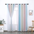 thumbnail image 3 of HUUXIW One Piece Hollow-Out Star Curtain 2 Layer Gradient Full Shading Window Blackout Drape for Bedroom Living Room, 3 of 9
