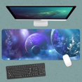 thumbnail image 6 of Extended Gaming Mouse Pad Blue Planet, Large Mousepad with Soft Cloth for Laptop, Starry Landscape Non-Slip Rubber Base Waterproof Keyboard Pad, Desk Mat for Gamer Office, 31.5 x 11.8 Inch BDZXSE010, 6 of 6