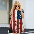 thumbnail image 2 of Quealent Girls Dress 4th of July Cute Independence Day American Flag Short Sleeve Summer Holiday Pink,9-10 Years, 2 of 4