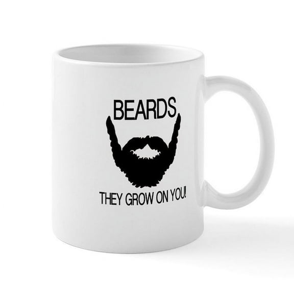 CafePress - Beards They Grow On You Mug - 11 oz Ceramic Mug - Novelty Coffee Tea Cup