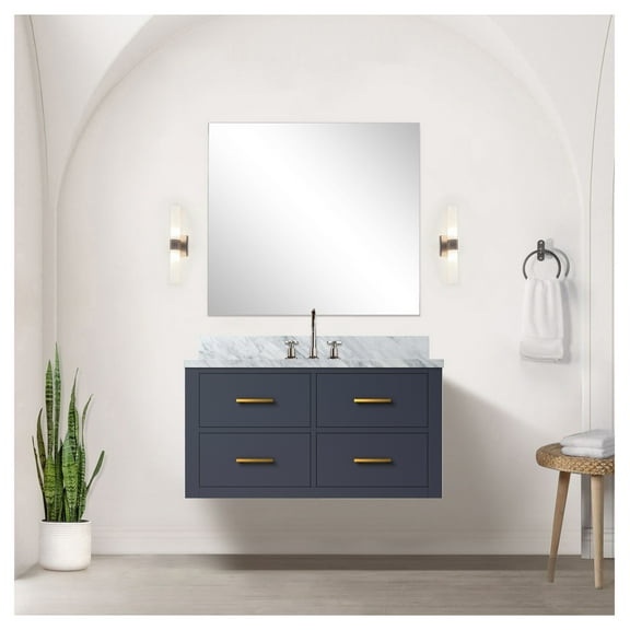 Blue Single Bath Vanity 36 in. W x 22 in. D
