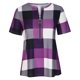 thumbnail image 4 of Blusa de camiseta informal con cremallera y estampado de manga corta con cuello en V de verano para mujer con estilo OAVQHLG3B Store lin121212, 4 of 5