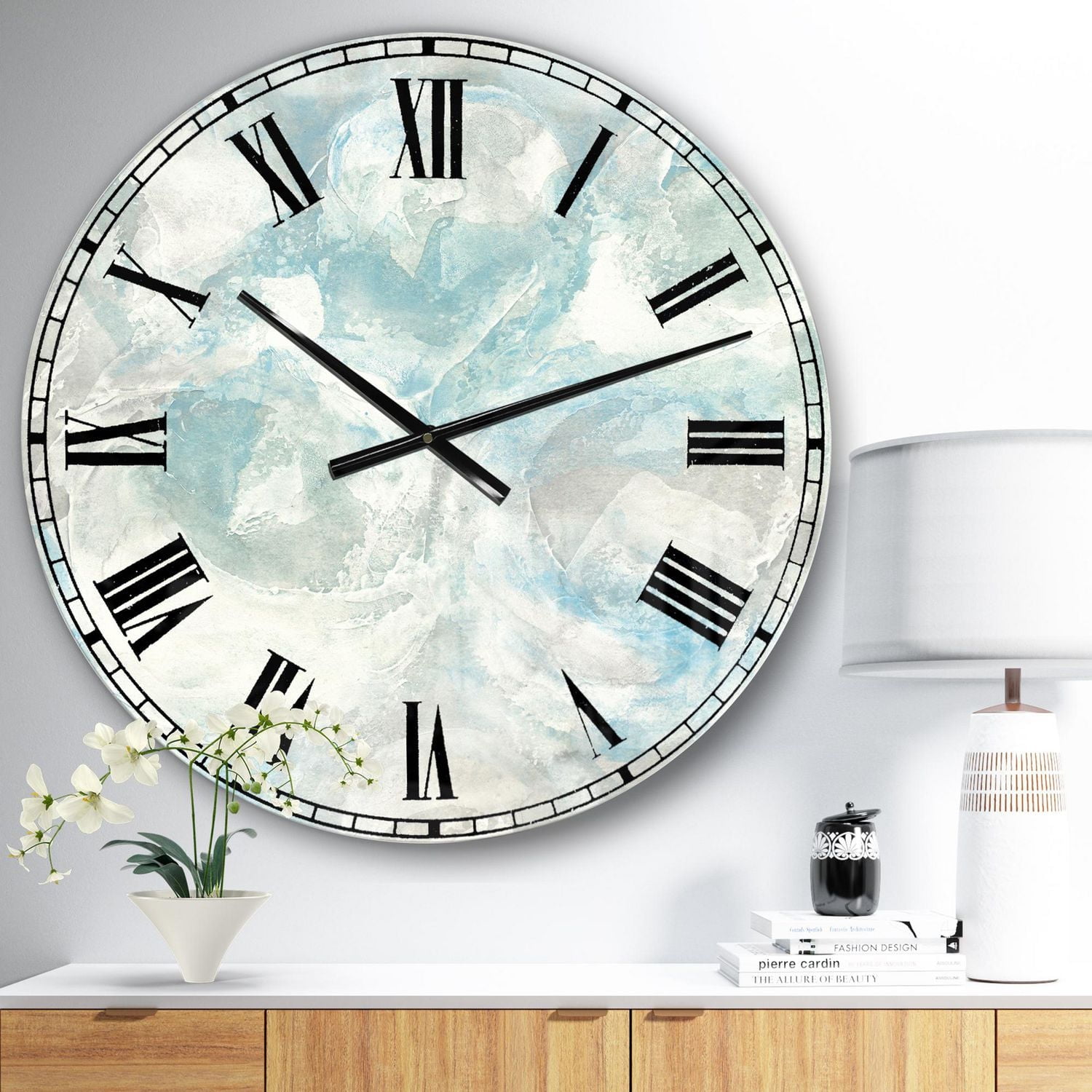 Designart 'Pale Blue Shade III' Coastal wall clock