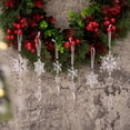 thumbnail image 3 of Sylvtty 6 Pcs Simulated Snowflake Pendants Clear Acrylic Snowflake Ornaments Easy to Hang Faux Snowflake Decorations for Winter Wonderland Party Christmas Tree, 3 of 6