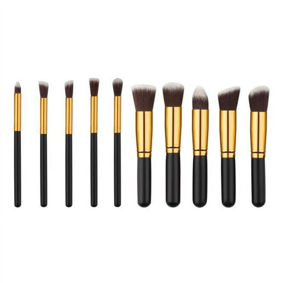 TechWave 10PCS Cosmetic Makeup Brush Brushes Set Foundation Powder Eyeshadow BK Tanning Brush for Face Metal Brush for Hair Hair Go Brush Belle Makeup Stippling Makeup Brush Z4 Brush Hard Boar Hair