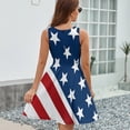 thumbnail image 6 of American Flag Blue Red White Dress Summer Street Style Dresses Female Sleeveless Printed Sundress, 6 of 7