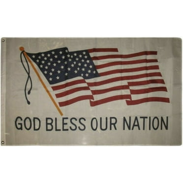 3x5 God Bless Our Nation Flag America USA Waving Flag 3'x5' Banner Grommets