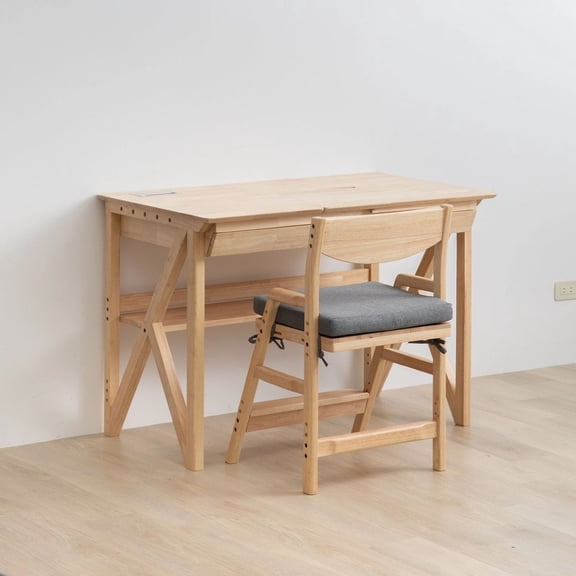 FC Design Wooden Lift Top Desk and Height Adjustable Ergonomic Chair Set for Children and Teens
