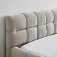 thumbnail image 4 of LOOM Queen Size Upholstered Bed Frame with Thick Fabric,Chenille Fabric Grounded Queen Size Platform Bed with Headboard and Solid Frame. No Box Spring Needed,Beige(68''*86.5''*23.5''), 4 of 9