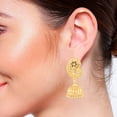 thumbnail image 6 of Efulgenz Indian Jewelry Traditional Gold Tone Peacock Jhumka Jhumki Dangle Earrings Set for Women, Perfect Valentines Day Gifts for Her (Style 1 Gold,Multi), 6 of 6