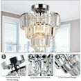 thumbnail image 2 of Elitezip Mini Flush Mount Chandelier K9 Crystal Ceiling Light Fixtures, Crystal Light for Livingroom, Bedroom, 3-Tire Crystal Design, Long Diamond Crystal, Chrome-Colored Metal Ceiling, Transparent, 2 of 7