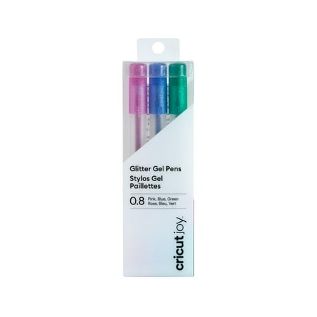 UPC: 0093573536588 | Cricut Joy Glitter Gel Pens 0.8  Pink/Blue/Green (3 count)  Medium Point