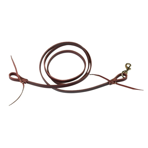 AJ Tack Latigo Leather Flat Roping Reins - 1/2in x 8ft