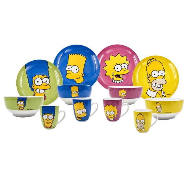 Vajilla Platos 12 Pzs Ambient 21 Los Simpsons De Porcelana