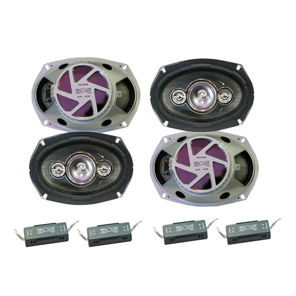 2 Pair Absolute USA PRO6994 Pro Series 6x9" 4 Way full-range loudspeakers 6x9" 4 Way full-range loudspeakers Car Speakers 600 Watts Max Power
